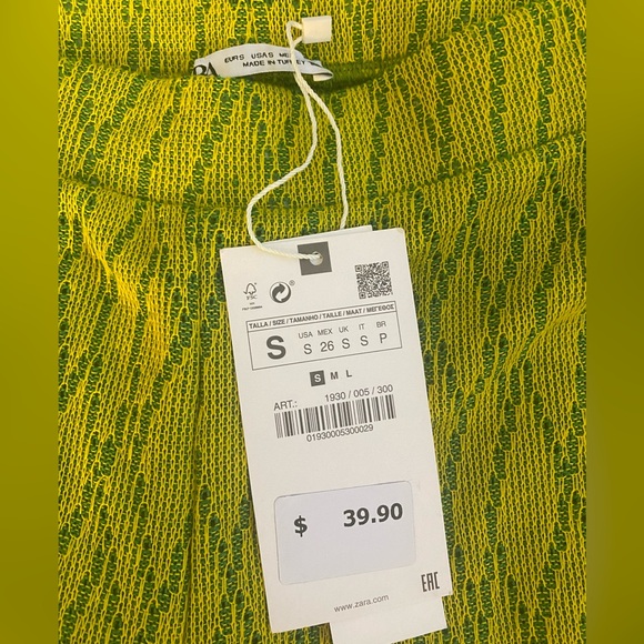 ZARA WIDE LEG JACQUARD PANTS NWT S - Picture 5 of 6